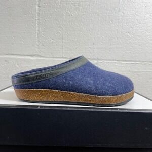 Haflinger Grizzly Blue Wool Clogs Slippers Mule Slip On Women's 37 EU/6 US